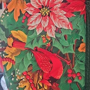 Holiday Classic Green Red Cotton Tablecloth 56x60